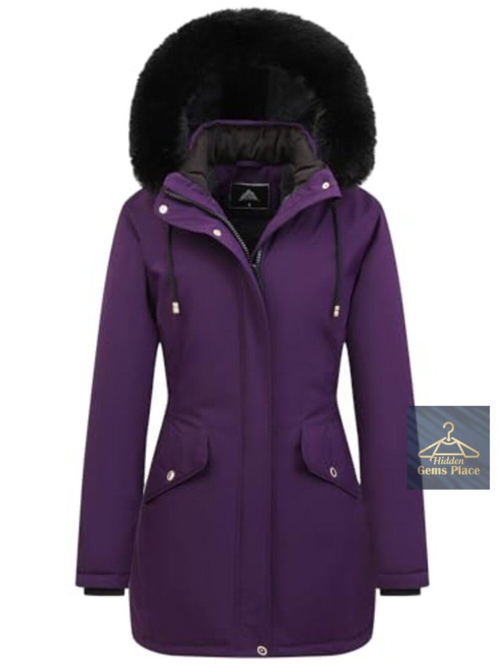 Women's Long Winter Puffer Jacket Fleece Lined Parka Removable Faux Fur Hood